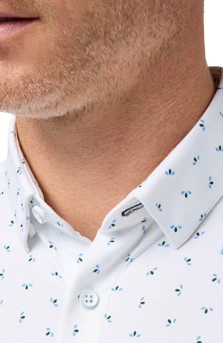 Mizzen+Main Halyard Floral Print Short Sleeve Performance Button-Up Shirt, Alternate, color, 