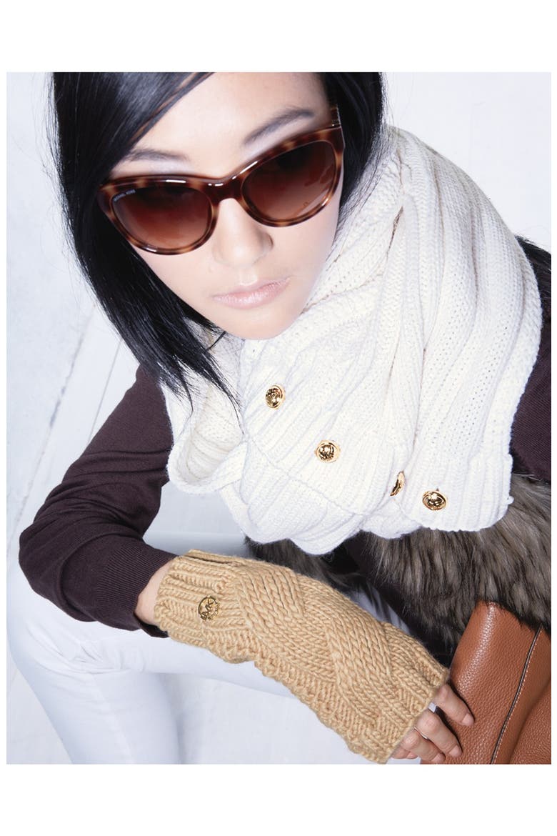 Cable Knit Arm Warmers, Alternate, color, BLACK