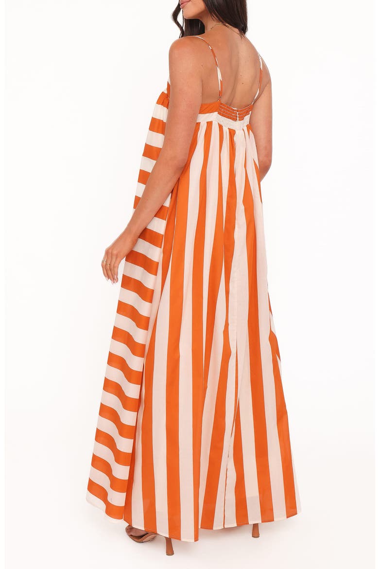 Yanika Stripe Cotton Maxi Sundress, Alternate, color, ORANGE/ WHITE STRIPE