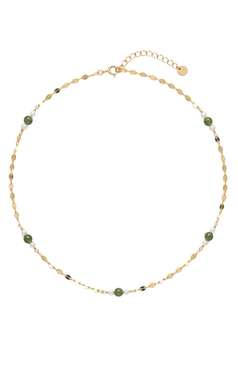 seree Elena Jade and Freshwater Pearl Beaded Necklace, Main, color, 