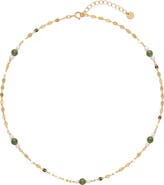 seree Elena Jade and Freshwater Pearl Beaded Necklace