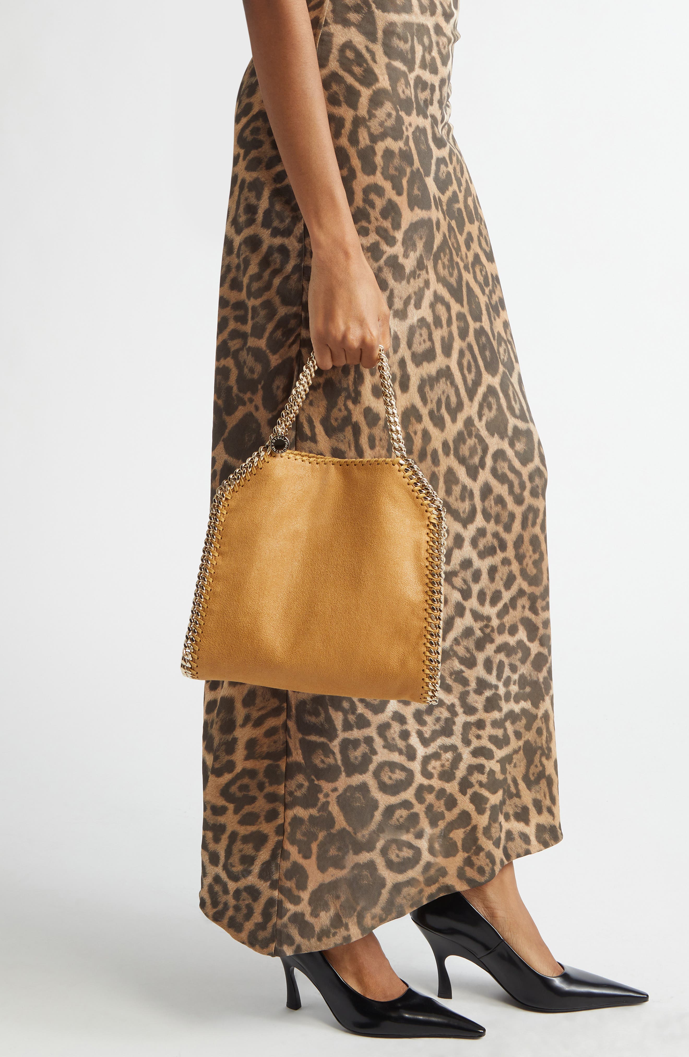 Stella McCartney Mini Falabella Shaggy Dear Faux Leather Tote, Alternate, color, 