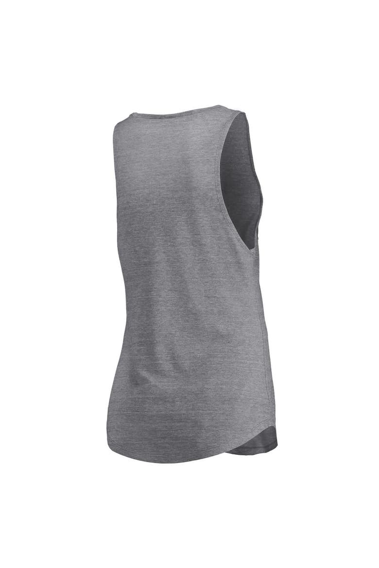Women's Fanatics Heathered Gray Miami Heat Quality Time Open Scoop Neck Tri-Blend Tank Top, Alternate, color, Heather Gray
