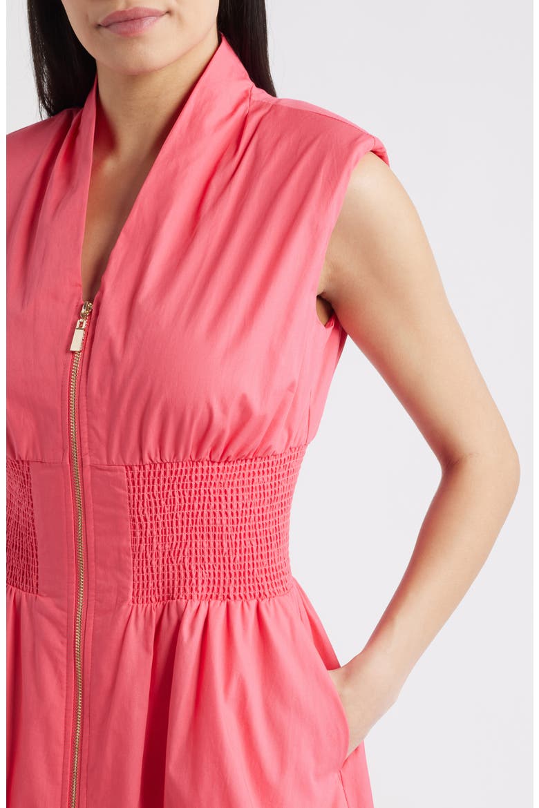Sleeveless Cotton Midi Dress, Alternate, color, HOT PINK