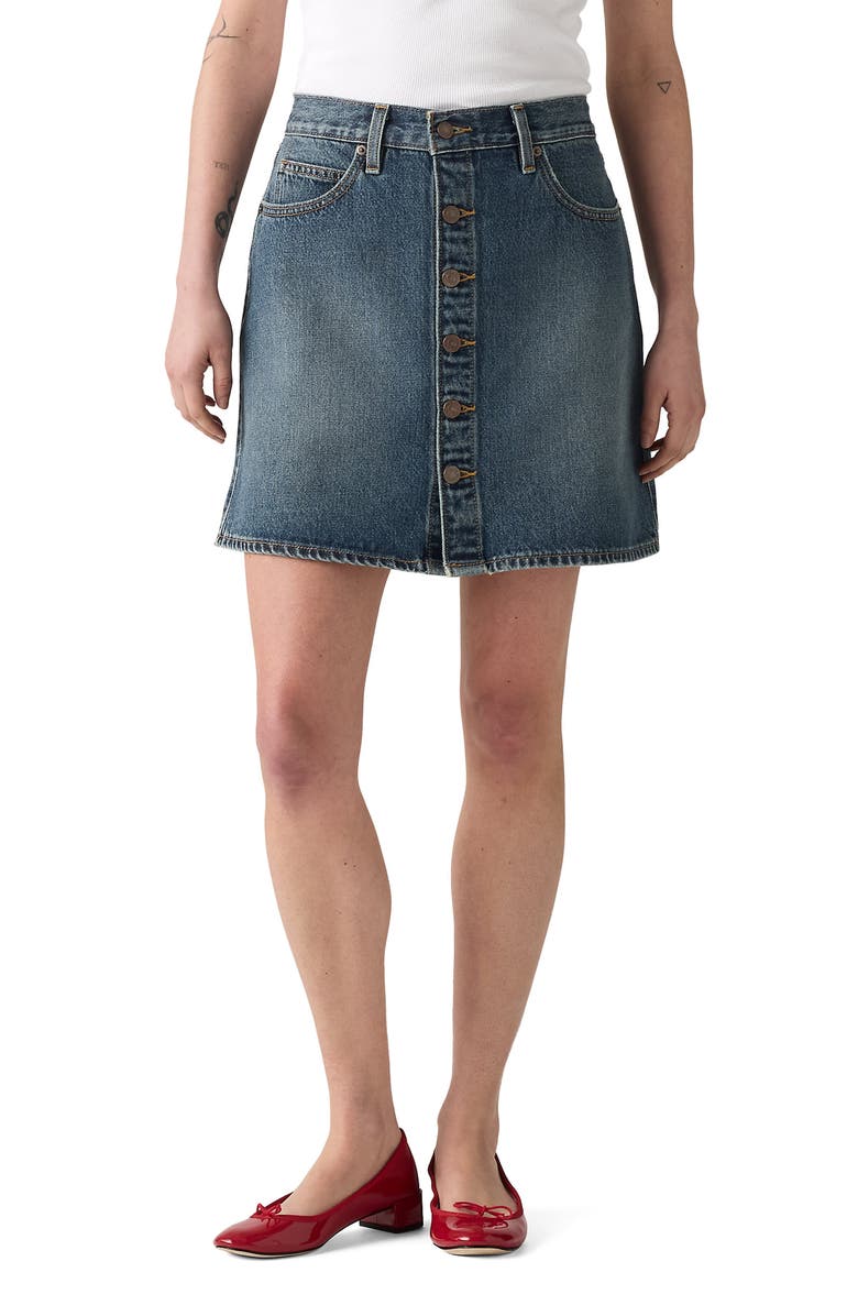 Levi's Retro Button Front Denim Skirt, Main, color, Eight Track Skirt