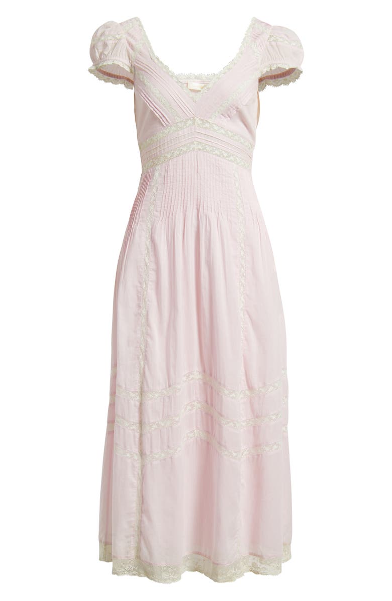 LoveShackFancy Suvi Lace Puff Sleeve Maxi Dress, Alternate, color, Orchid Ice