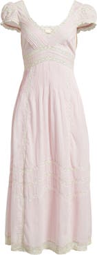 LoveShackFancy Suvi Lace Puff Sleeve Maxi Dress