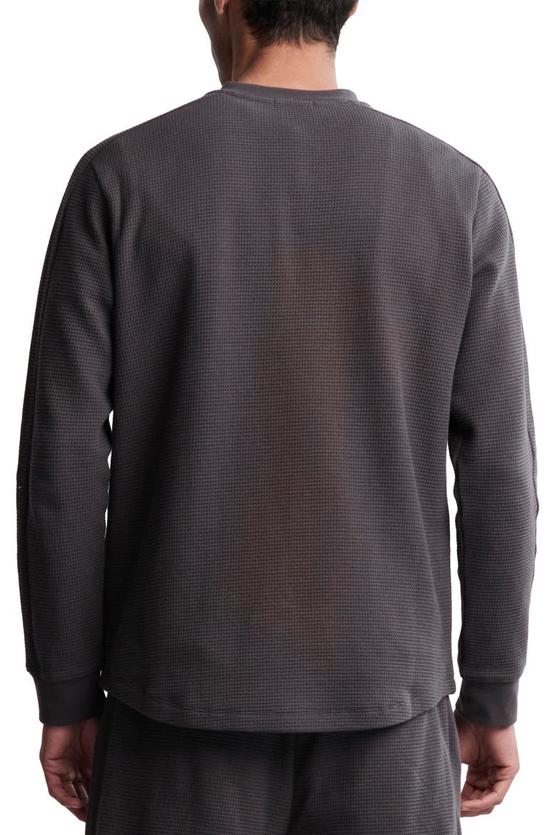 Waffle Knit Thermal Henley, Alternate, color, CARBON