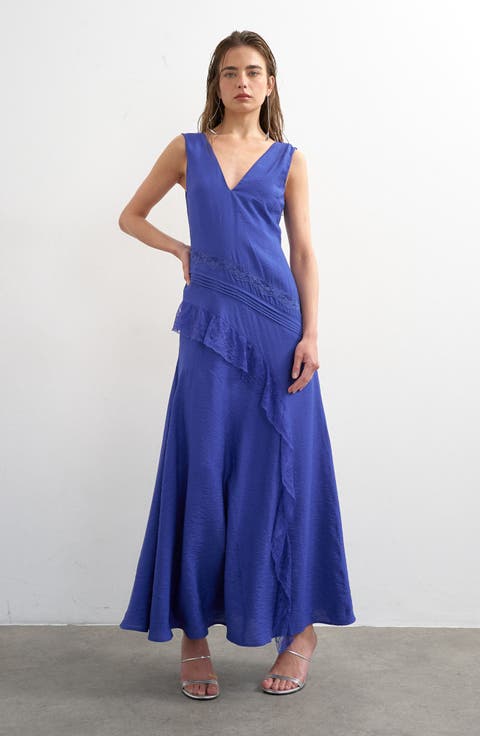 Lace Insert Maxi Dress