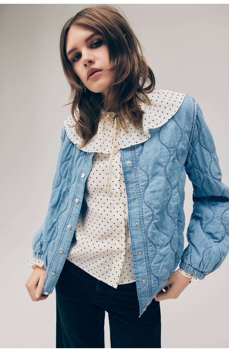 H&M Quilted Denim Jacket, Alternate, color, 