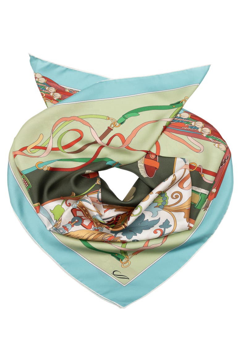 Sella Nobile - Silk Foulard for Women, Alternate, color, Green