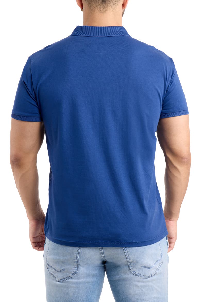 Stretch Cotton Rib Polo, Alternate, color, TRUE/ BLUE
