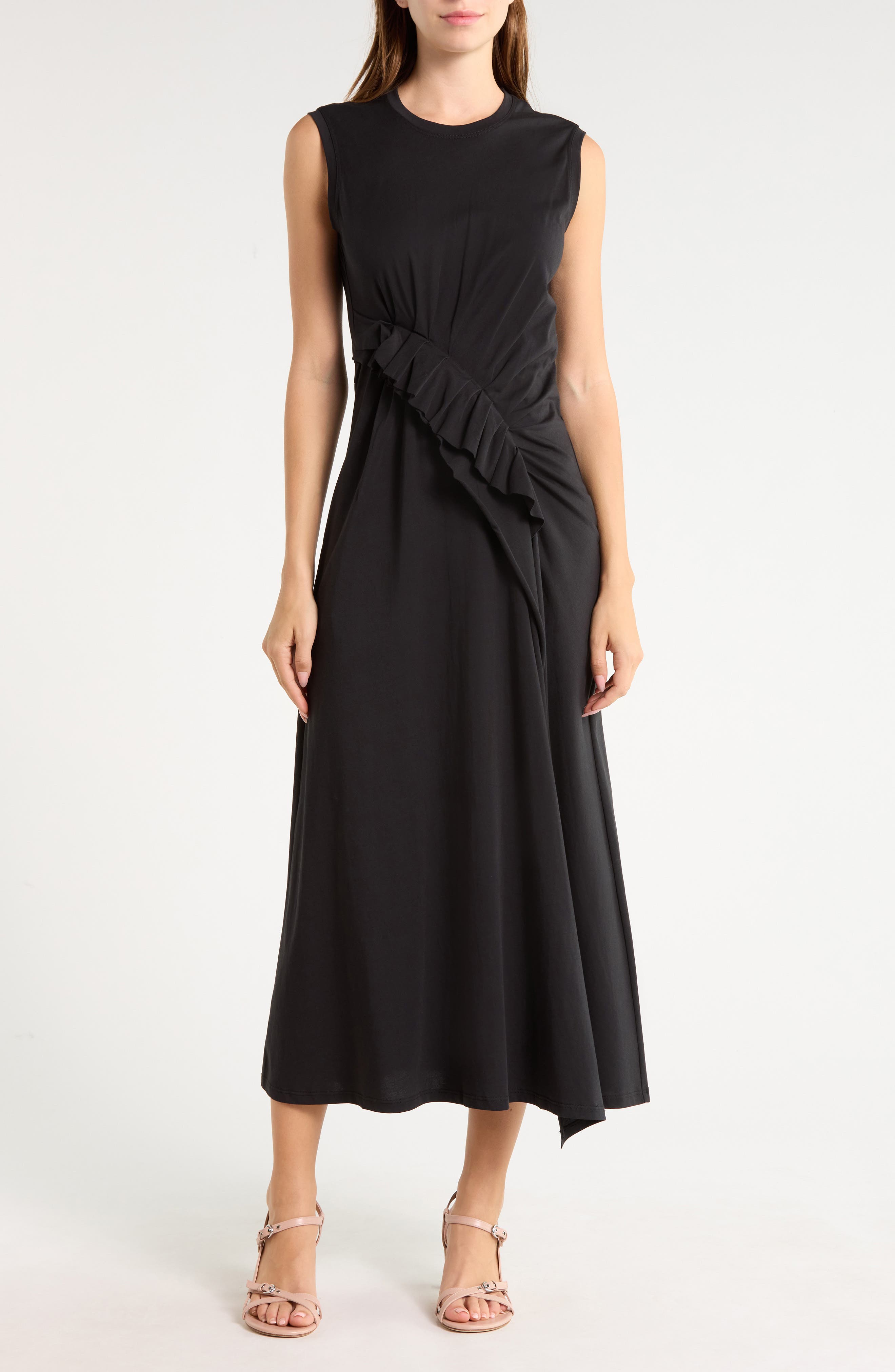 Jeune Sleeveless Ruffled Midi Dress