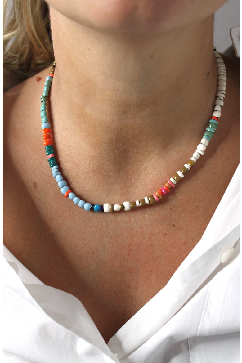 Bead Party Enamel Boardwalk Necklace, Alternate, color, SILVER