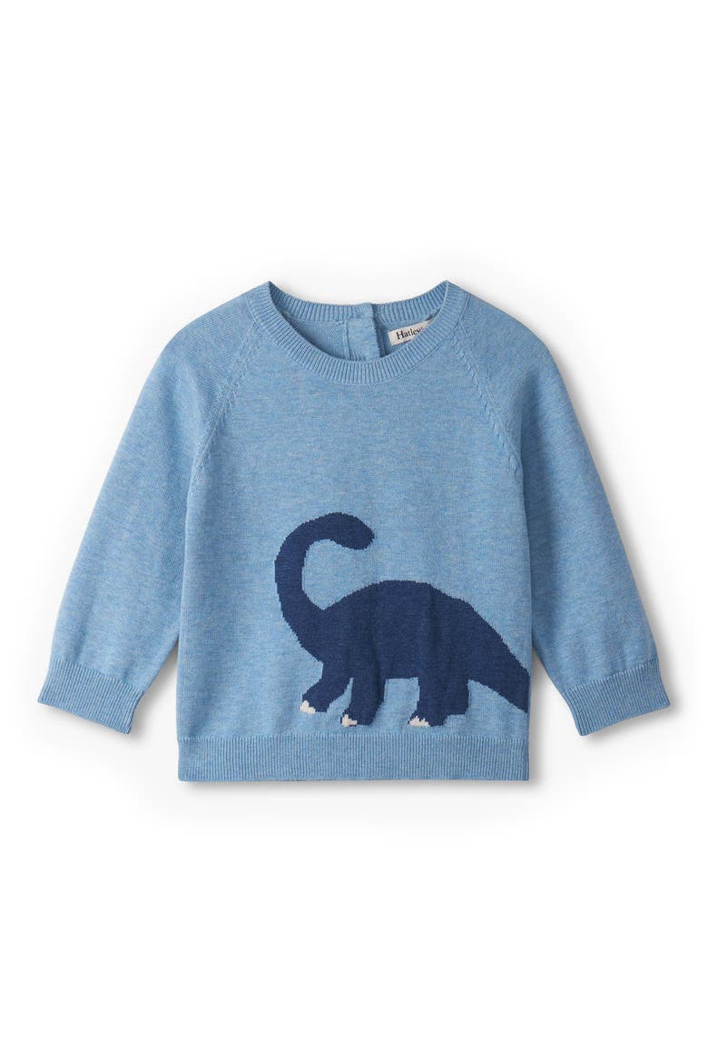 Dinosaur Cotton Crewneck Sweater & Sweater Knit Joggers Set, Alternate, color, TURQUOISE