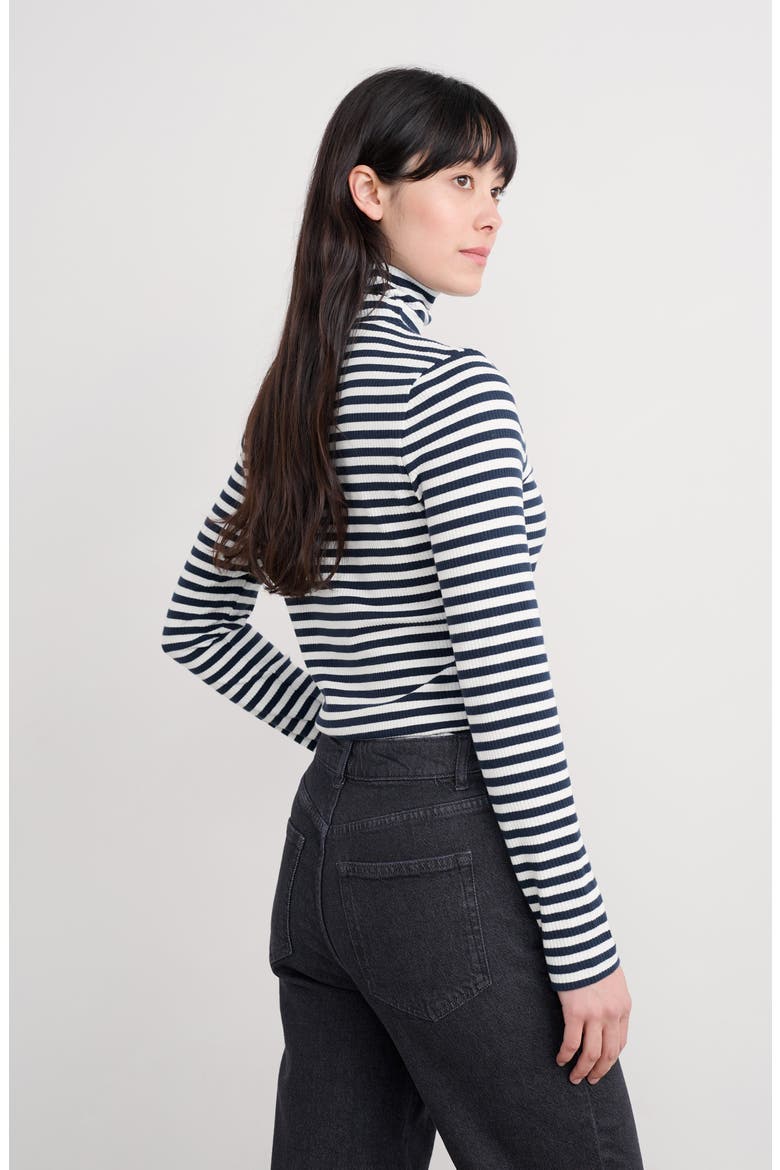 Hazel Stripe Cotton Turtleneck, Alternate, color, MINI CORNISH MARITIME CHALK
