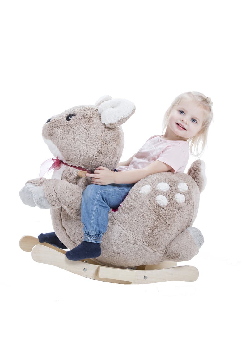 Little Rockers Deer Wooden Plush Ride, Alternate, color, Multicolored