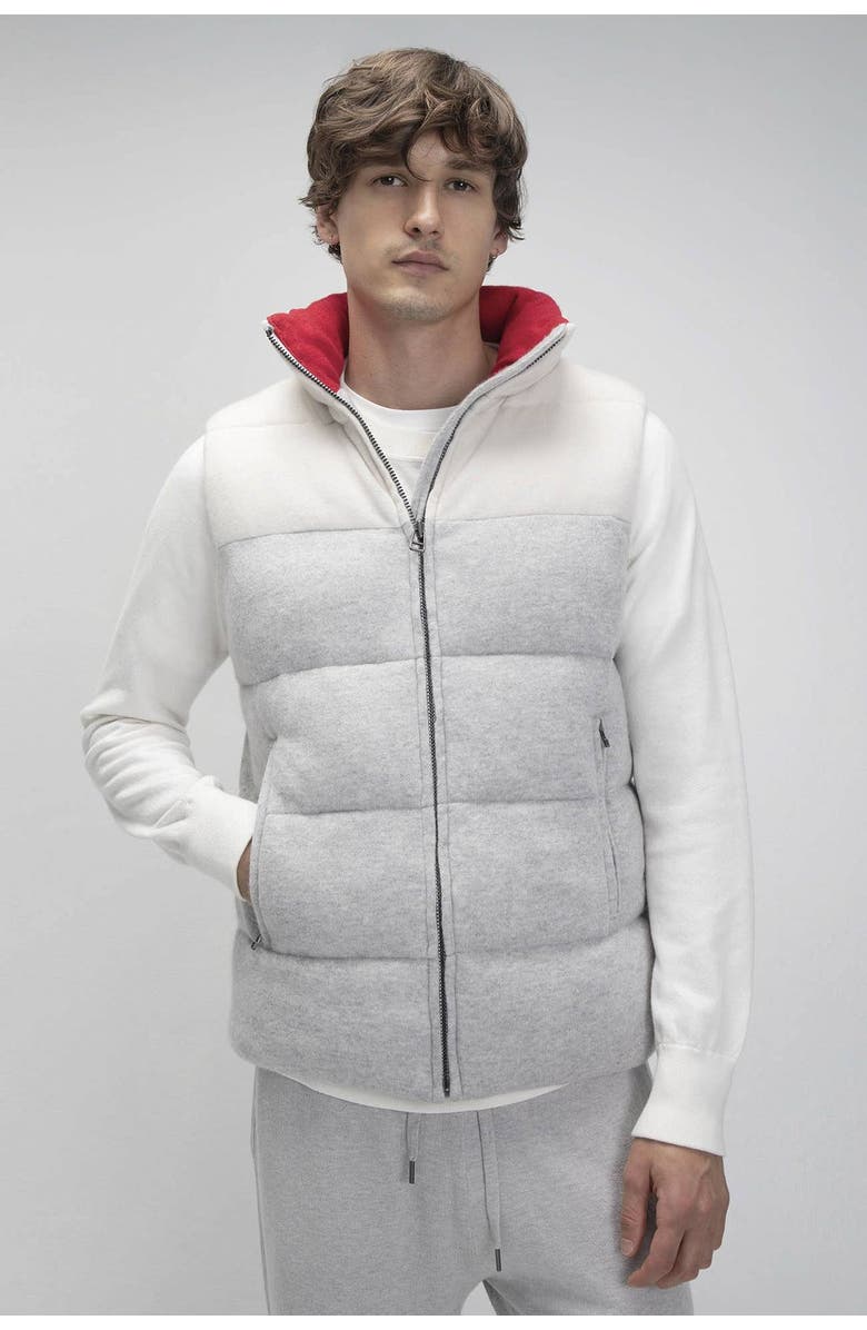 NAKED CASHMERE Jordin Ski Naked Puffer Vest, Alternate, color, Alabaster/Storm Grey