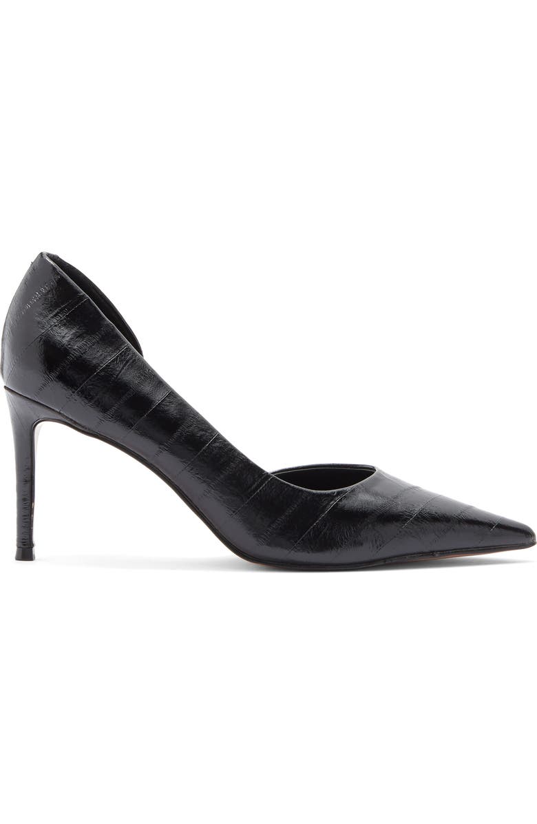 Steve Madden Nula Pointed Toe Half d'Orsay Pump, Alternate, color, Black Eel