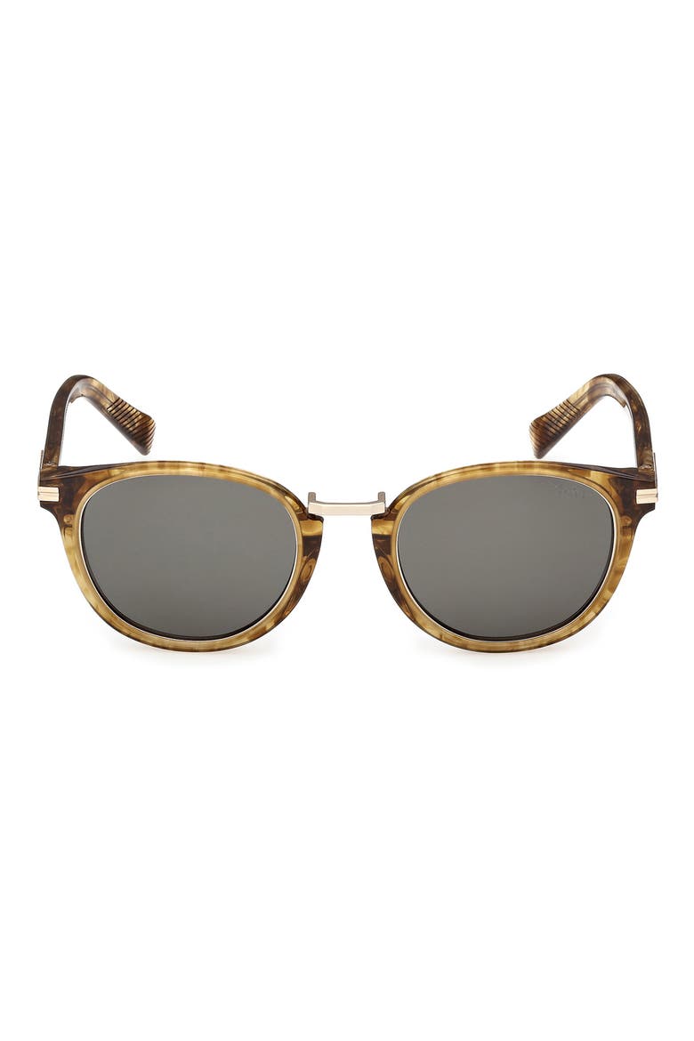 51mm Round Sunglasses, Main, color, SHINY TRANSPARENT BROWN