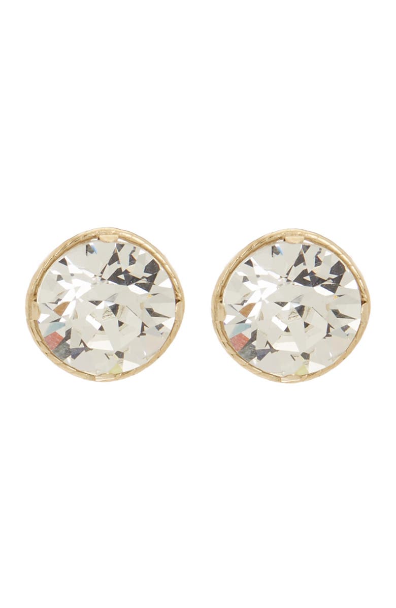 CANDELA JEWELRY 10K Yellow Gold 8mm Crystal Stud Earrings, Main, color,