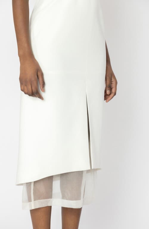 Israella Kobla Sephone Layered Sheer Organza Panel Midi Dress In White