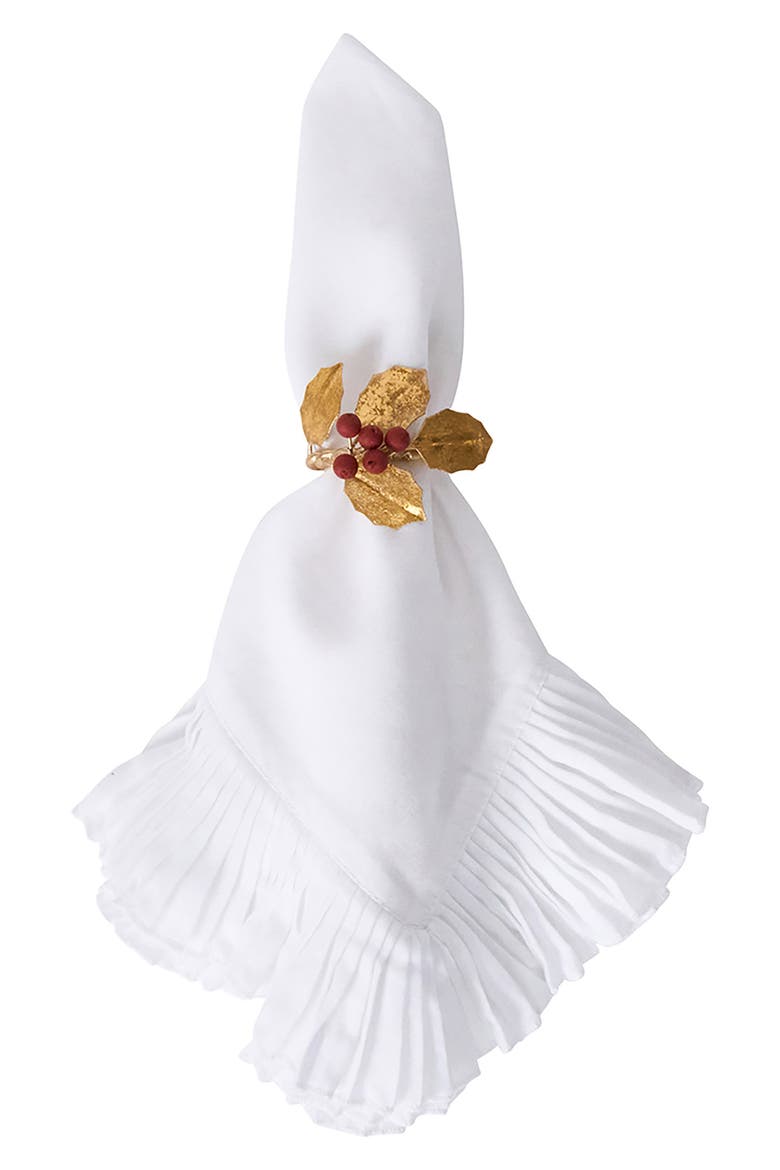 Forest Walk Holly Berries Set of 4 Napkin Rings, Alternate, color, MULTI
