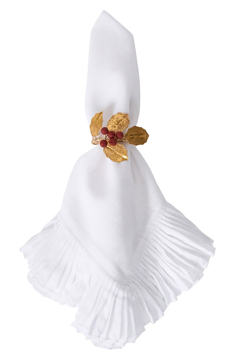 Juliska Forest Walk Holly Berries Set of 4 Napkin Rings, Alternate, color, Multi