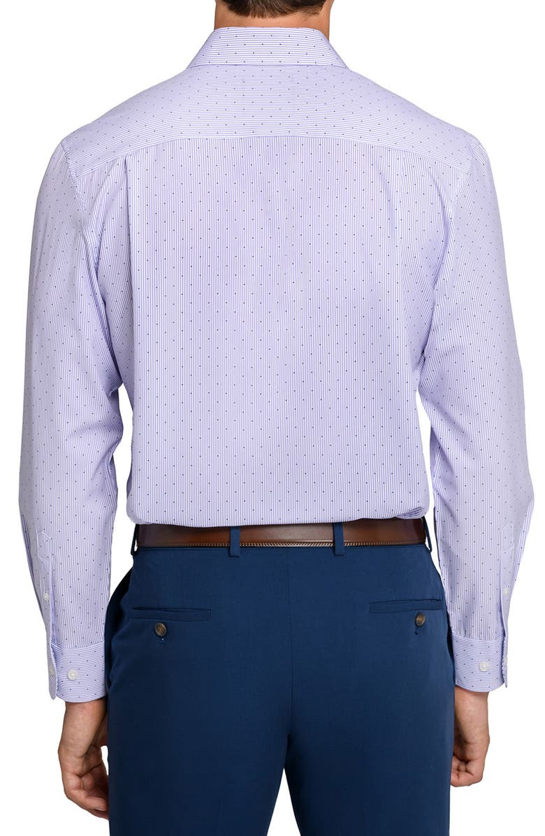 W.R.K Slim Fit Stripe Dot Performance Dress Shirt, Alternate, color, White/ Purple
