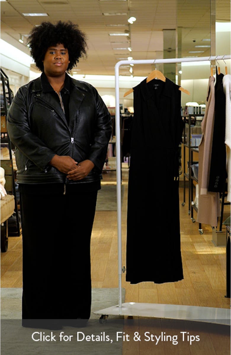 Pleated Faux Wrap Front Midi Dress, sales video thumbnail