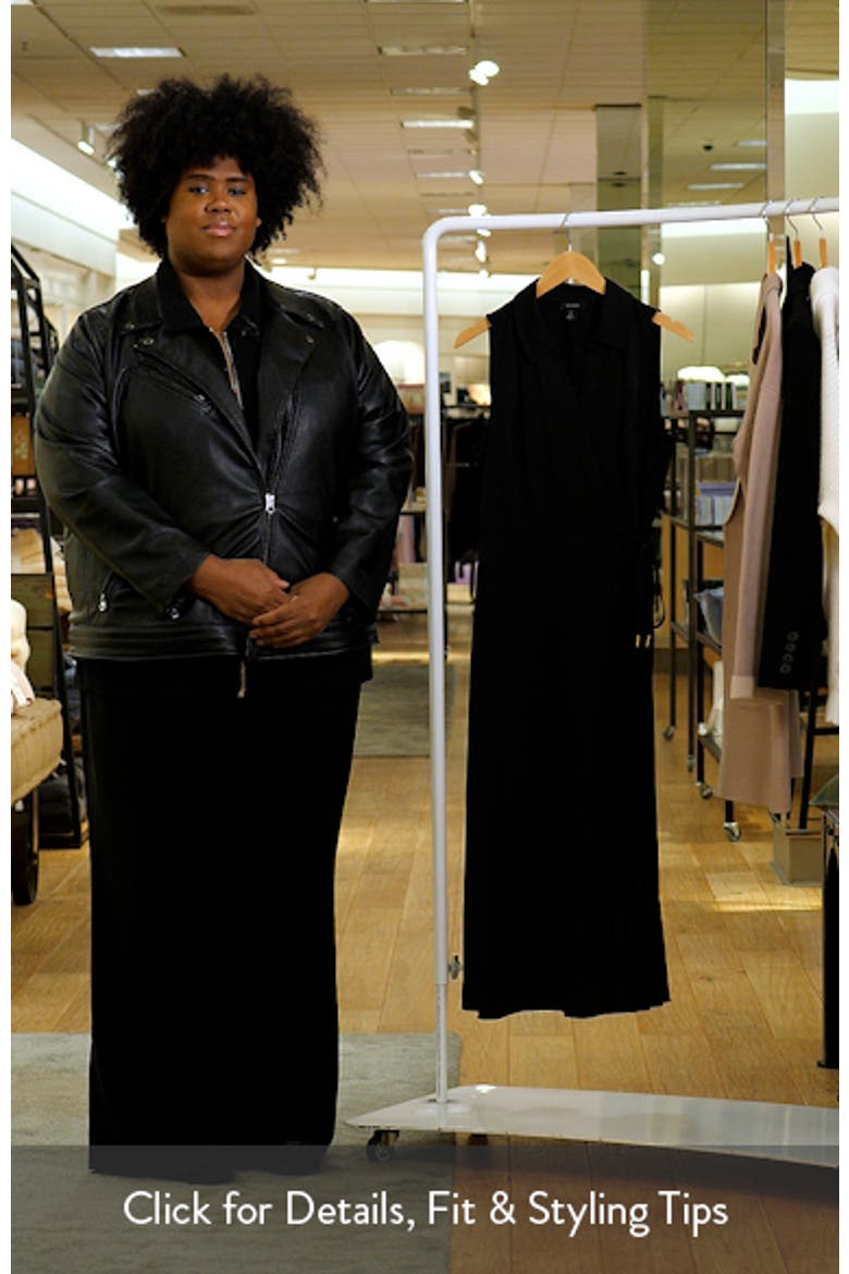 Pleated Faux Wrap Front Midi Dress video