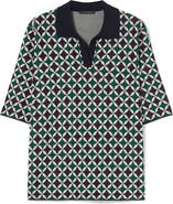 Marina Rinaldi Cimone Jacquard Polo Sweater