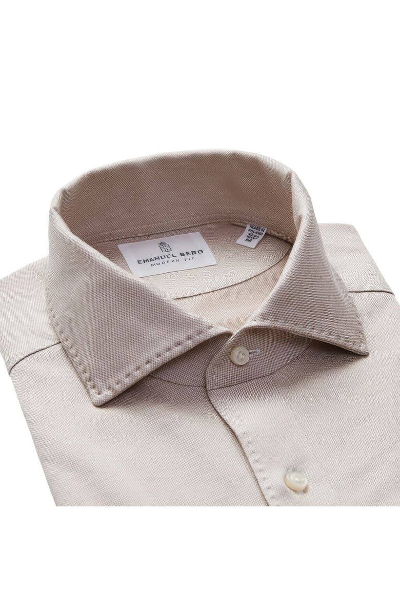 Emanuel Berg Textured Luxe Polo, Alternate, color, Light Beige