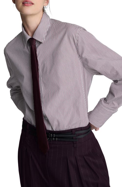 Kenneth Cole Boyfriend Cotton Poplin Button-up Shirt In Multi