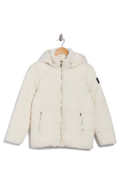 Calvin Klein Performance Faux Fur Lined Hood Puffer Jacket In Multi