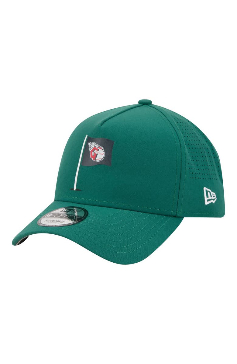New Era Men's New Era Green Cleveland Guardians Pin Seeker 9FORTY A-Frame Adjustable Hat, Alternate, color, Green