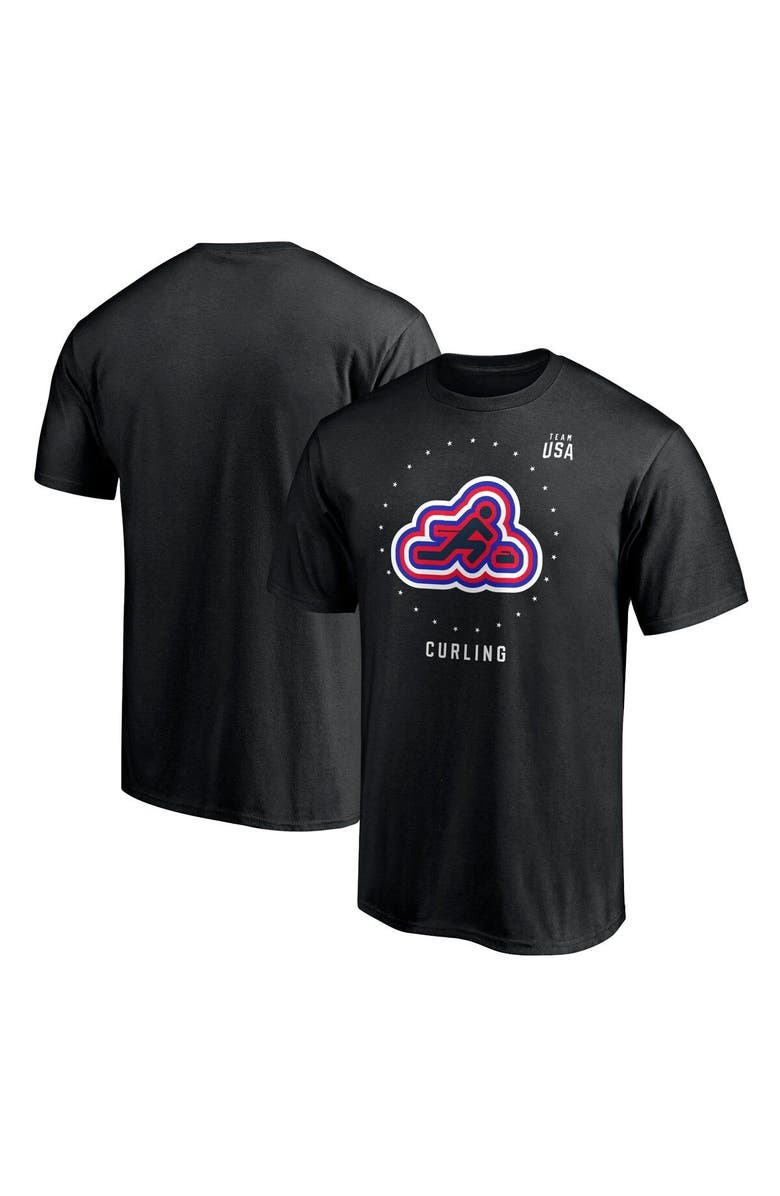FANATICS Men's Fanatics Branded Black Team USA Curling T-Shirt, Main, color,