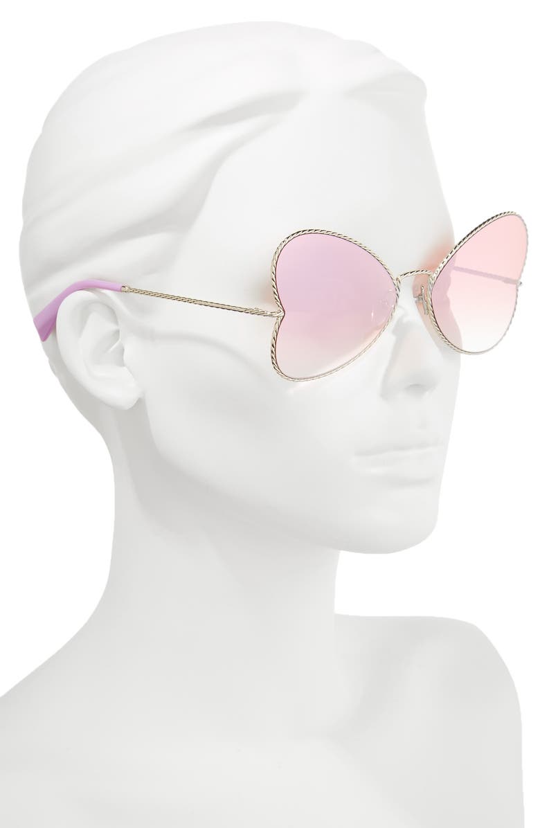 Marc Jacobs 60mm Heart Sunglasses, Alternate, color, 