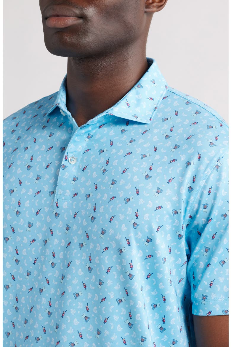 PGA Showtime Libations Print PREP-FORMANCE Golf Polo, Alternate, color, BARRACUDA