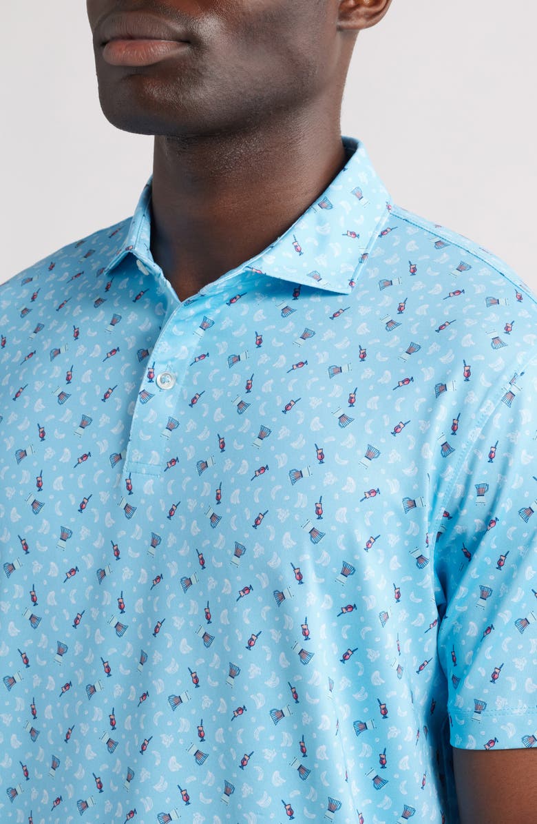 johnnie-O PGA Showtime Libations Print PREP-FORMANCE Golf Polo, Alternate, color, Barracuda