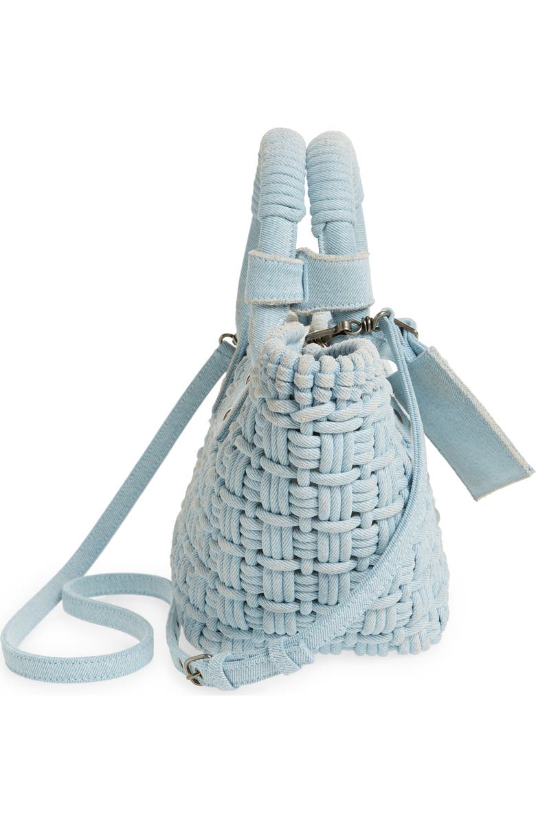 Balenciaga Extra Small Bistro Denim Basket Tote, Alternate, color,