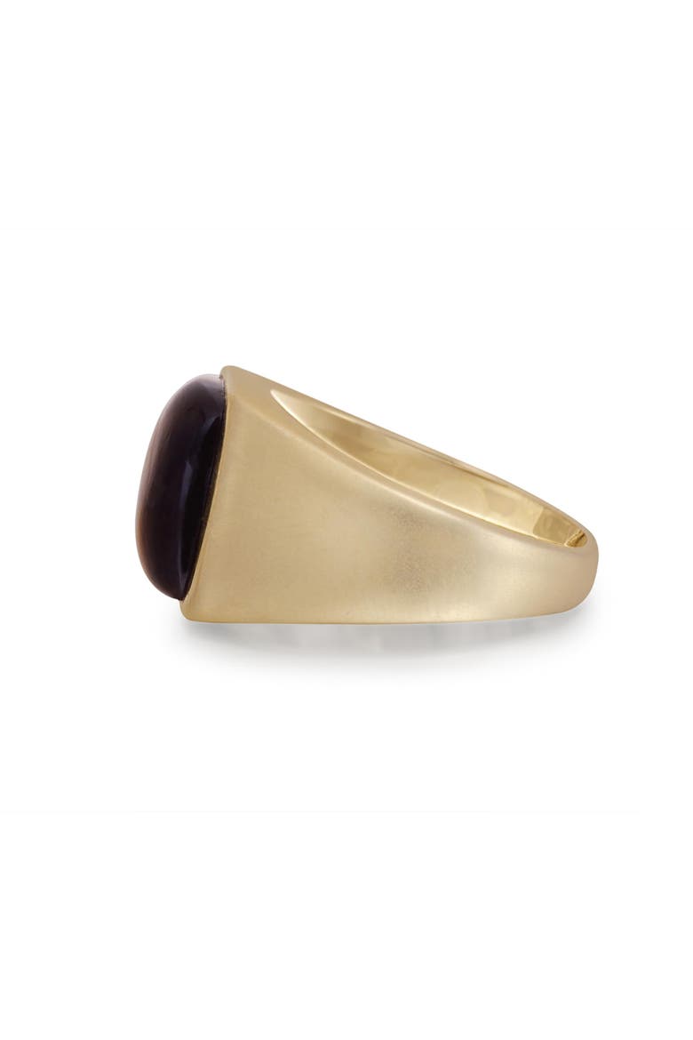 Chatoyant Red Tiger Eye Quartz Sterling Silver Men Signet Ring, Alternate, color, 14KT Gold Vermeil on Sterling