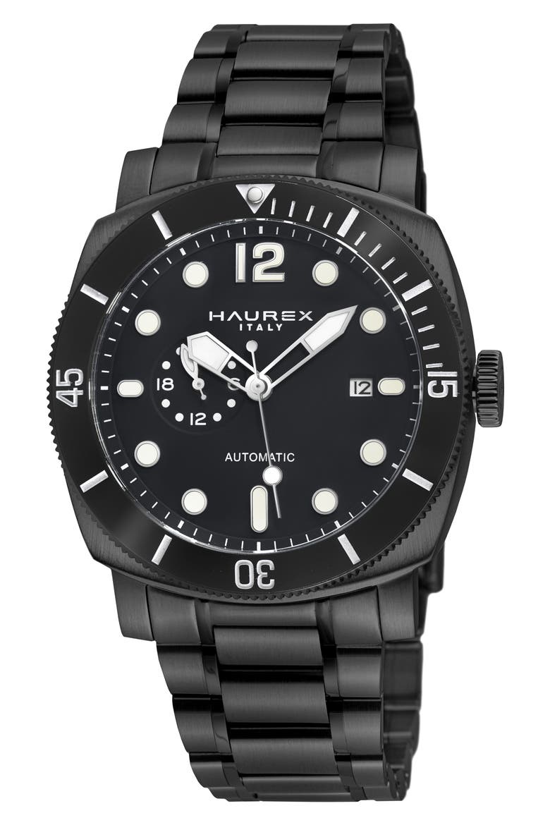 Fortezza Automatic Bracelet Watch, 41mm, Main, color, BLACK
