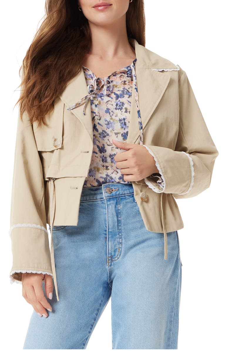 Sam Edelman Gina Convertible Cotton Blend Trench Jacket, Main, color,