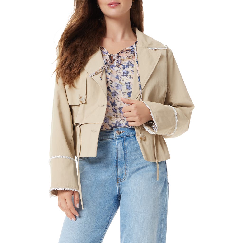 Shop Sam Edelman Gina Convertible Cotton Blend Trench Jacket In Tan