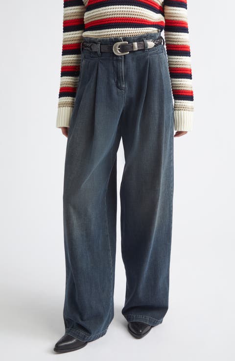 Journey Pleated Wide Leg Jeans