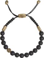 John Varvatos Men's Wrap Brass & Onyx Bead Slider Bracelet