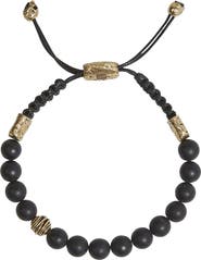 John Varvatos Men's Wrap Brass & Onyx Bead Slider Bracelet