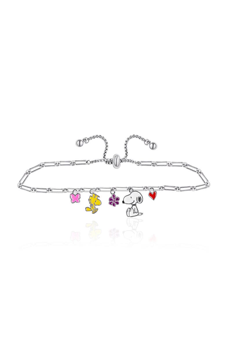 Snoopy Enamel Charm Woodstock Bracelet, Alternate, color, Silver