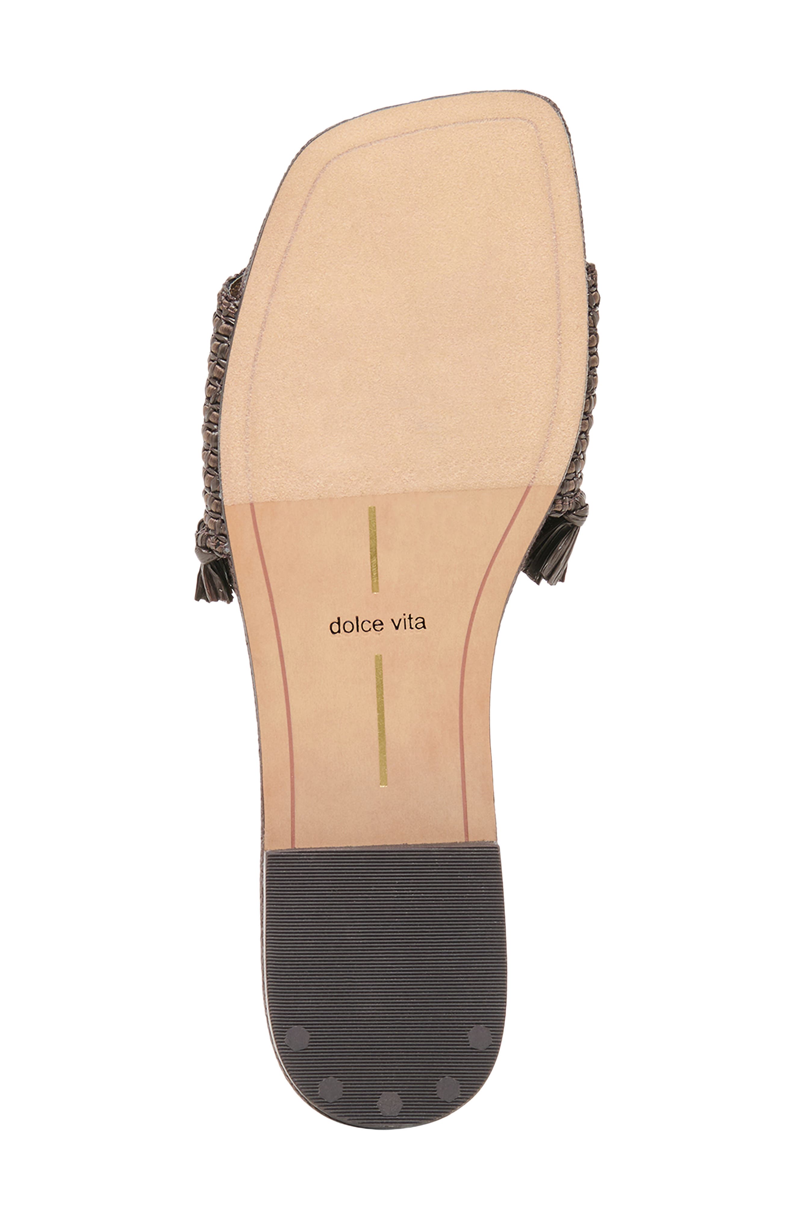 Dolce Vita Lenya Slide Sandal, Alternate, color, Chocolate Raffia